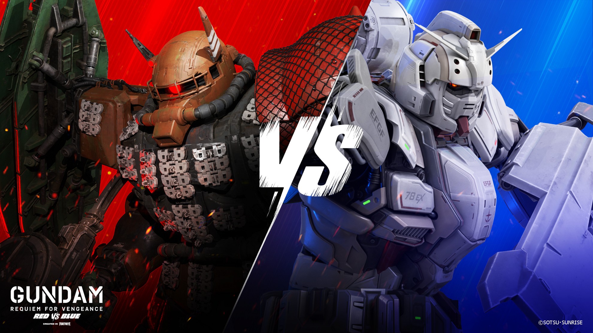 GUNDAM: REQUIEM FOR VENGEANCE RED VS BLUE È ORA DISPONIBILE IN FORTNITE