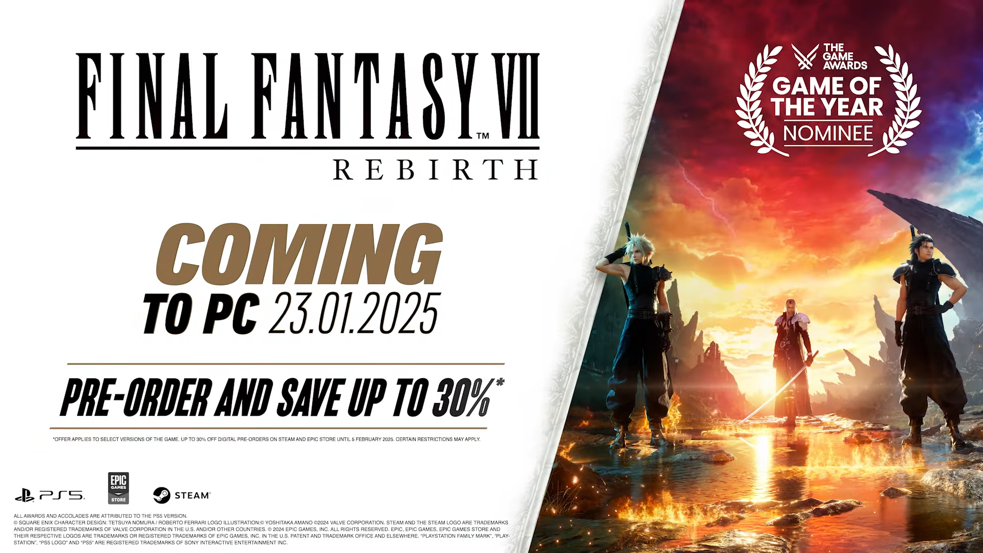 FINAL FANTASY VII REBIRTH arriva su PC il prossimo 23 gennaio 2025