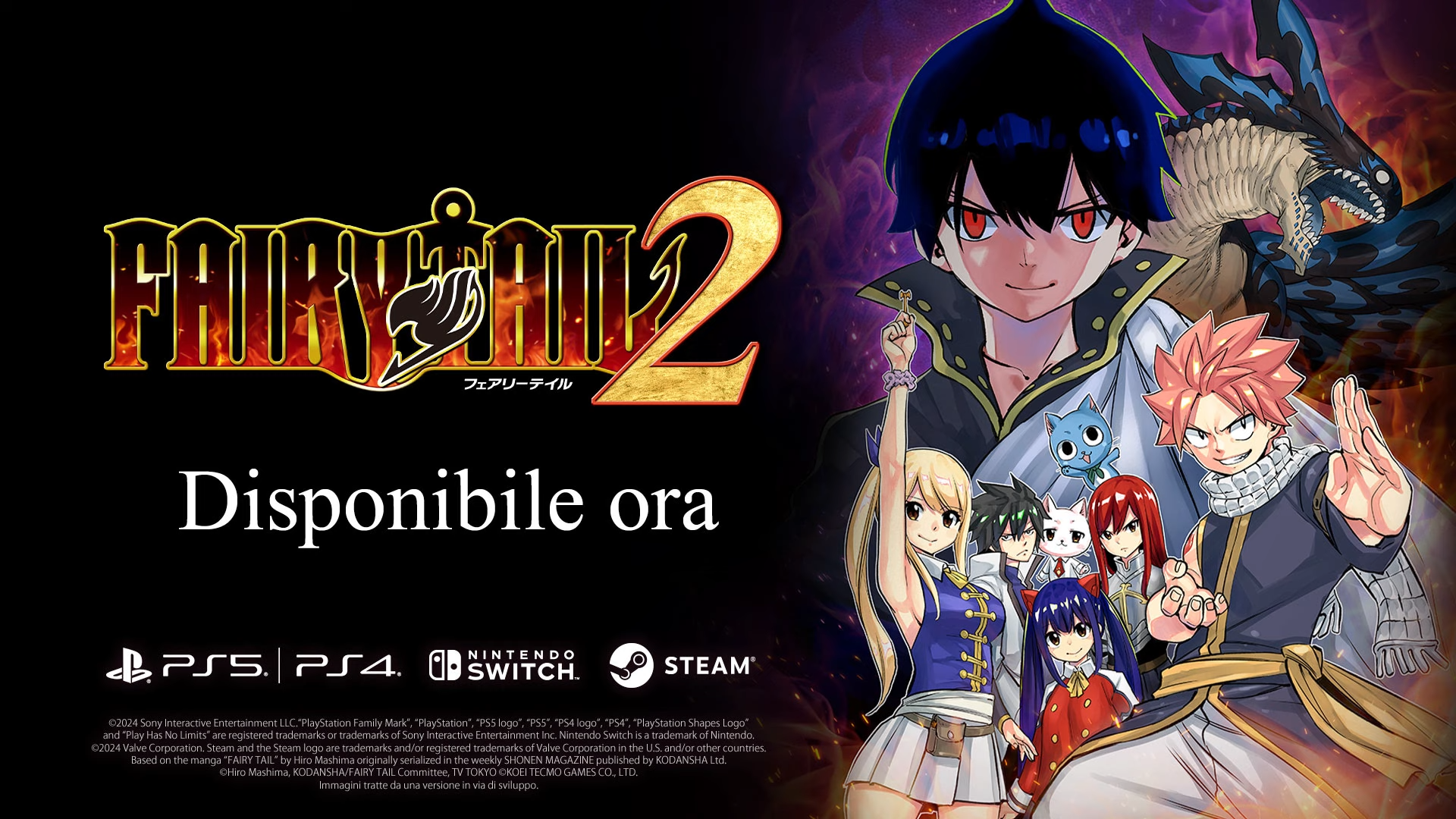 FAIRY TAIL 2 è disponibile su PS5, PS4, Nintendo Switch e Windows PC via Steam
