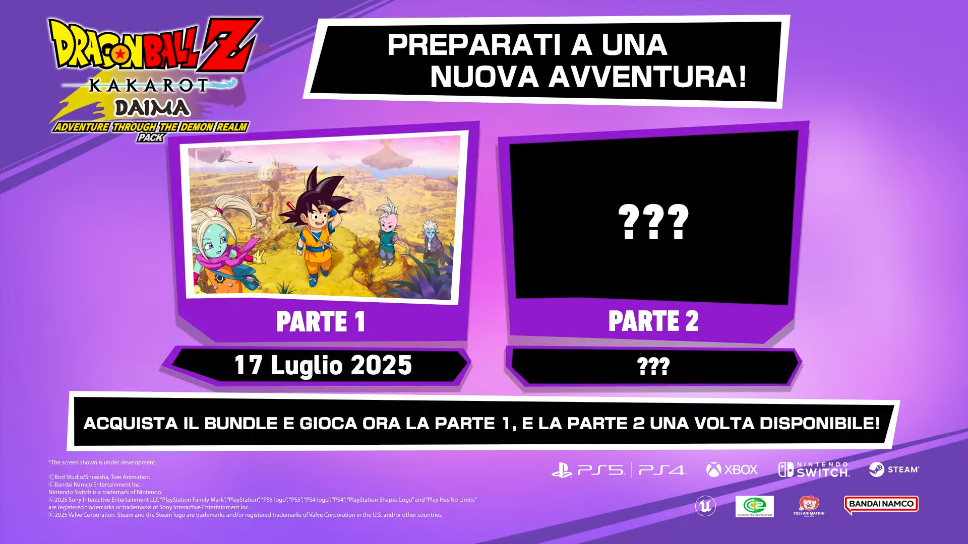 DRAGON BALL Z: KAKAROT – DAIMA – AVVENTURA NEL REGNO DEMONIACO Parte 1 ha una data di arrivo programmata