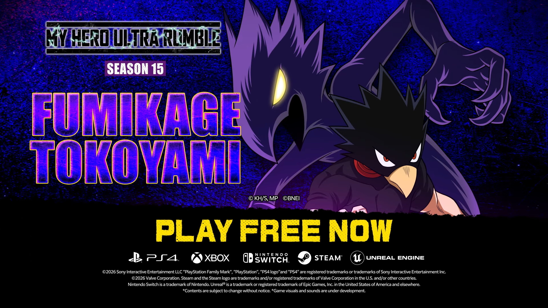 Fumikage Tokoyami in My Hero Ultra Rimble season 15